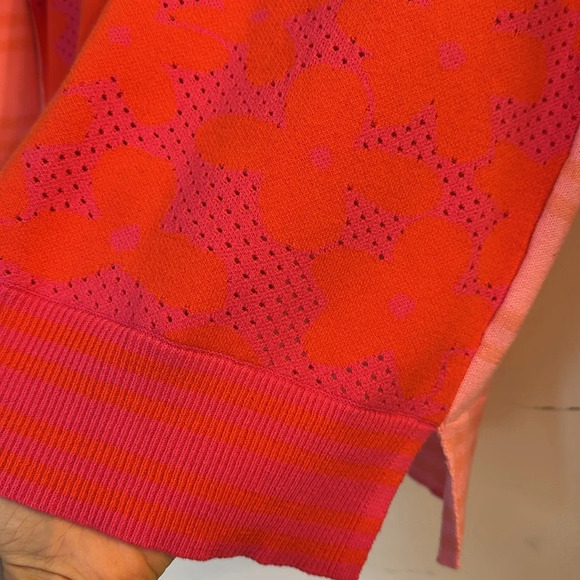 Zaket & Plover Sweater pink orange floral stripe size XS - Picture 6 of 6